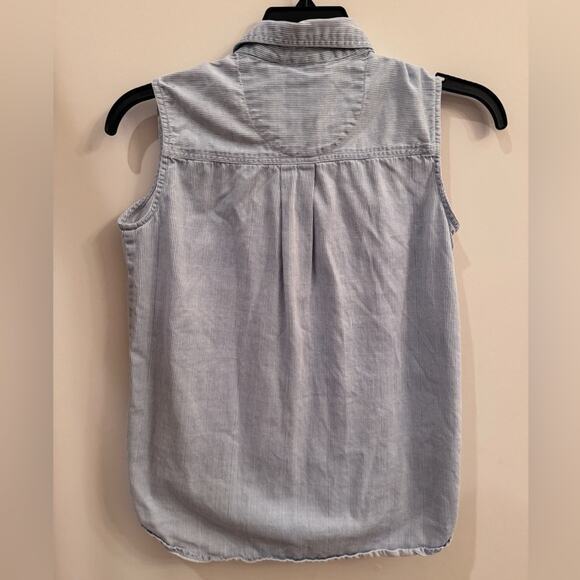 VTG Bill Blass Ladies Medium M Sleeveless Button Down Embroidered Garden Striped - Picture 5 of 9